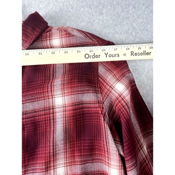Jachs Girlfriend Shirt Womens Medium Red Flannel Button Up Outdoors Cabin - Picture 5 of 14